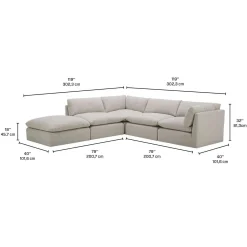 Sectionnel modulaire avec ottoman - 5 mcx
