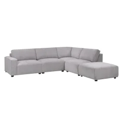 Sectionnel modulaire avec ottoman apposé au siège de droite - 5 mcx