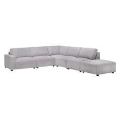 Sectionnel modulaire avec ottoman apposé au siège de droite - 6 mcx