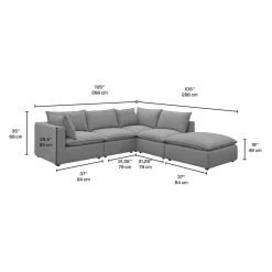 Sectionnel modulaire avec ottoman - 5 mcx