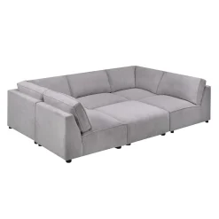 Sectionnel modulaire en U avec ottoman - 6 mcx