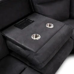 Sectionnel modulaire inclinable avec siège rabattable, chaise longue avec rangement etconsole - 6 mcx