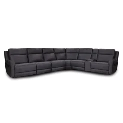 Sectionnel modulaire inclinable avec siège rabattable, console, porte-gobelets et ports USB - 7 mcx