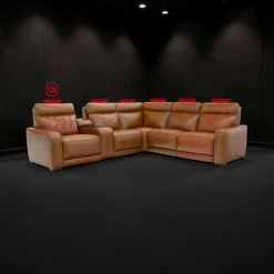 Sectionnel modulaire électrique inclinable avec console, haut-parleurs intégrés, massage et chaleur -6 mcx