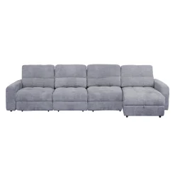 Sectionnel modulaire électrique avec 2 sièges coulissants et chaise longue droite avec rangement - 4 mcx