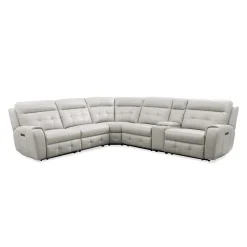 Sectionnel modulaire électrique inclinable avec console et dossier rabattable - 6 mcx