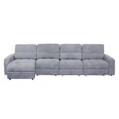 Sectionnel modulaire électrique avec 2 sièges coulissants et chaise longue gauche avec rangement - 4 mcx