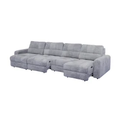 Sectionnel modulaire électrique avec 2 sièges coulissants et chaise longue gauche avec rangement - 4 mcx