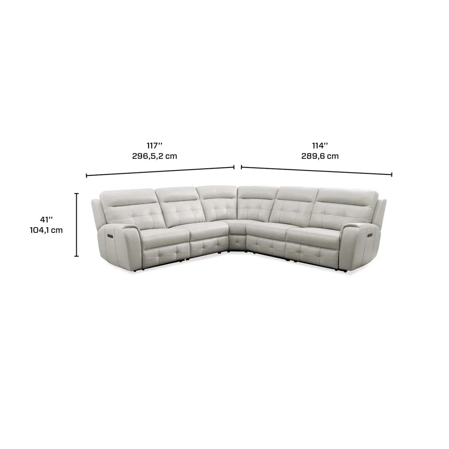 Sectionnel modulaire électrique inclinable avec dossier rabattable - 5 mcx