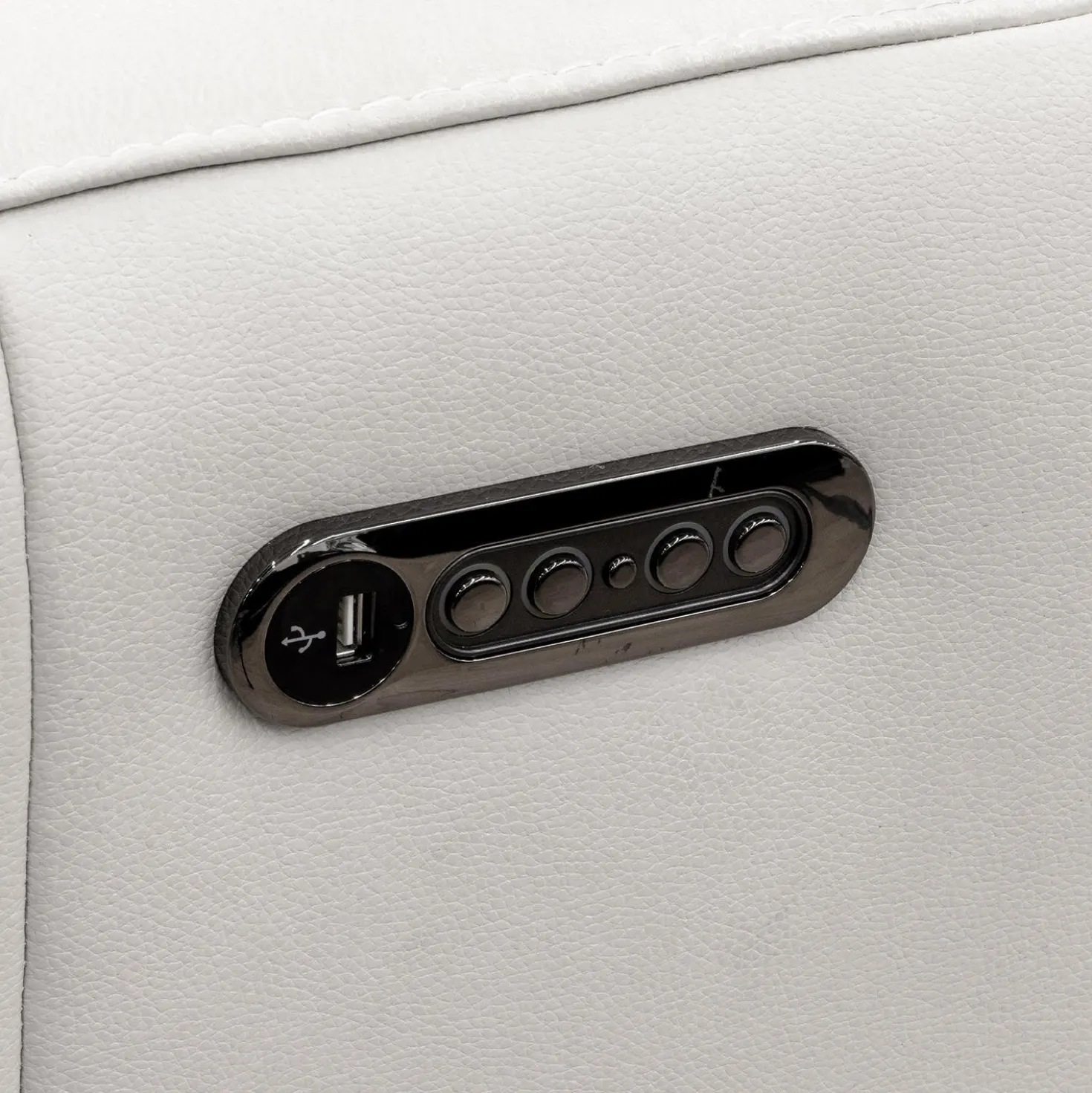 Sectionnel modulaire électrique inclinable en cuir véritable avec appui-têtes ajustables – 6 mcx