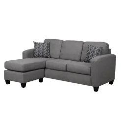 Sectionnel réversible avec chaise longue - gris charbon
