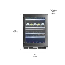 SILHOUETTE Cellier à vin encastré 24″ Inox 24