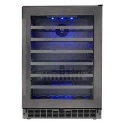 SILHOUETTE Refroidisseur à vin Inox noir 24" - SSWC056D1B-S