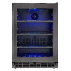 SILHOUETTE Refroidisseur à vin Inox noir 24" - SSBC056D3B-S