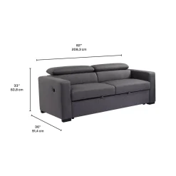 Sofa convertible avec prise USB et appuis-tête ajustables