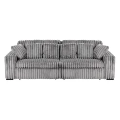 Sofa en velours côtelé avec 2 sièges coulissants électriques