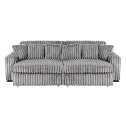 Sofa en velours côtelé avec 2 sièges coulissants électriques