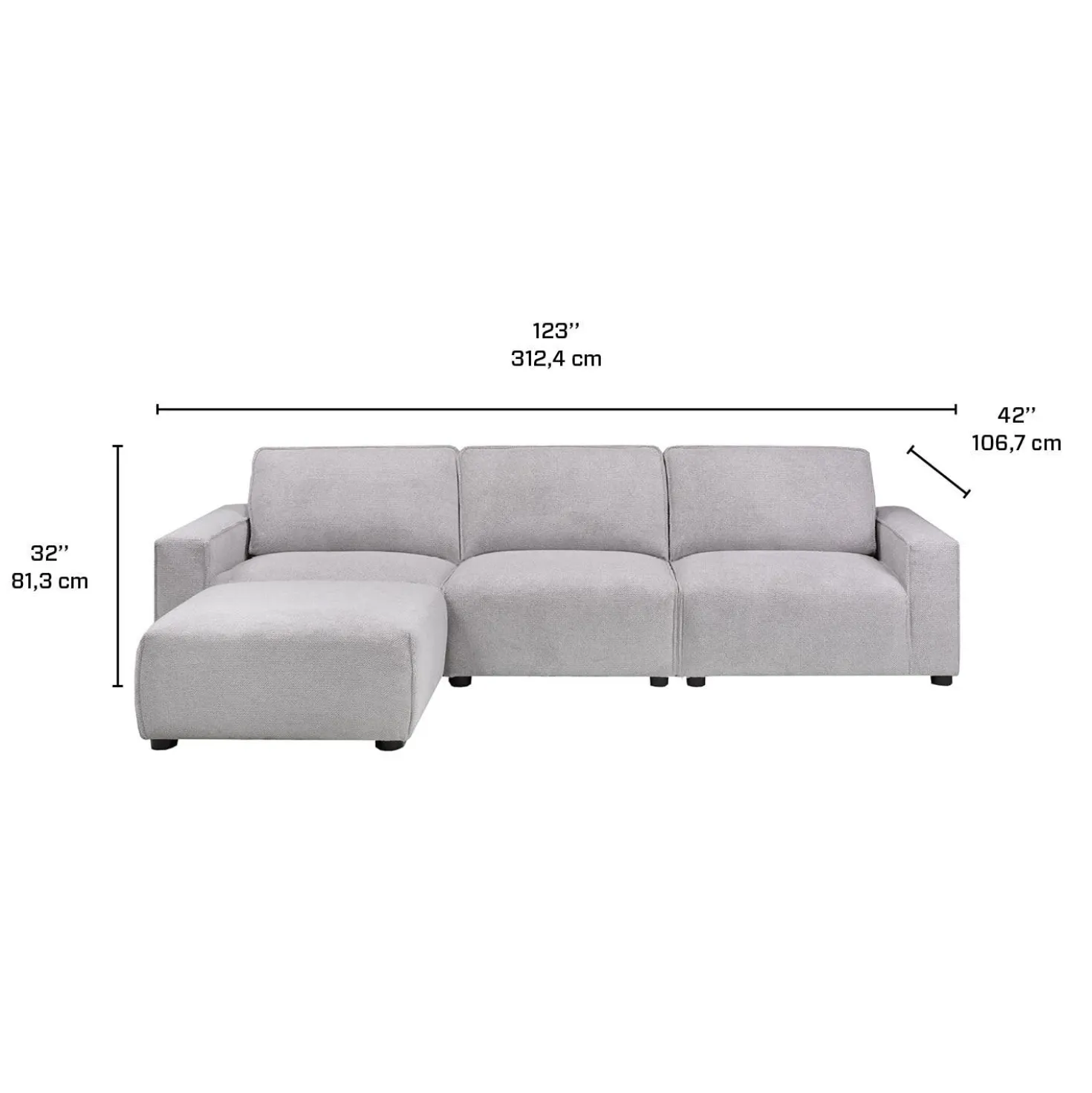 Sofa modulaire avec ottoman - 4 mcx
