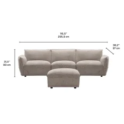 Sofa modulaire avec ottoman - 4 mcx