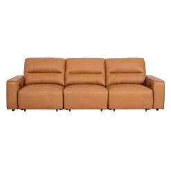 Sofa modulaire avec sièges coulissants électriques en cuir véritable - 3 mcx