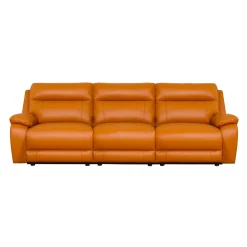 Sofa modulaire inclinable électrique en cuir véritable - 3 mcx