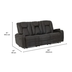 Sofa modulaire inclinable avec dossier rabattable et porte-gobelets - 3 mcx