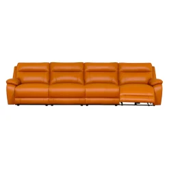 Sofa modulaire inclinable électrique en cuir véritable - 4 mcx