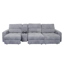 Sofa modulaire électrique avec sièges coulissants et console - 4 mcx