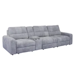 Sofa modulaire électrique avec sièges coulissants et console - 4 mcx