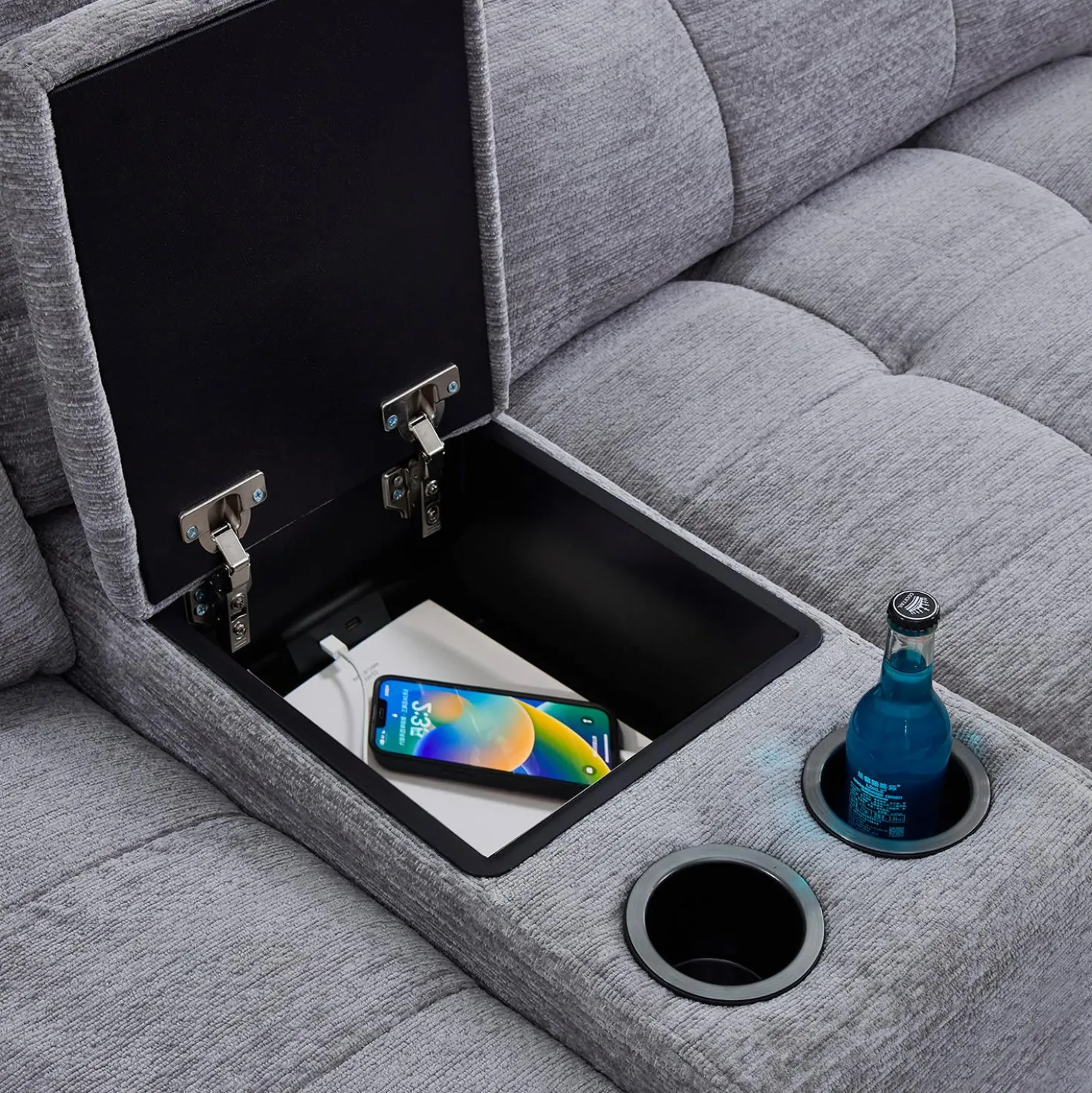 Sofa modulaire électrique inclinable et console - 4 mcx
