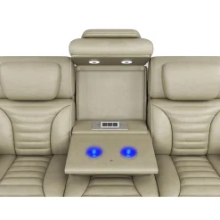 Sofa modulaire électrique inclinable avec massage, chaleur et dossier rabattable - 3 mcx