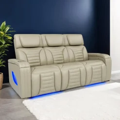 Sofa modulaire électrique inclinable avec massage, chaleur et dossier rabattable - 3 mcx
