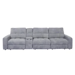 Sofa modulaire électrique inclinable avec 1 siège coulissant et console - 4 mcx