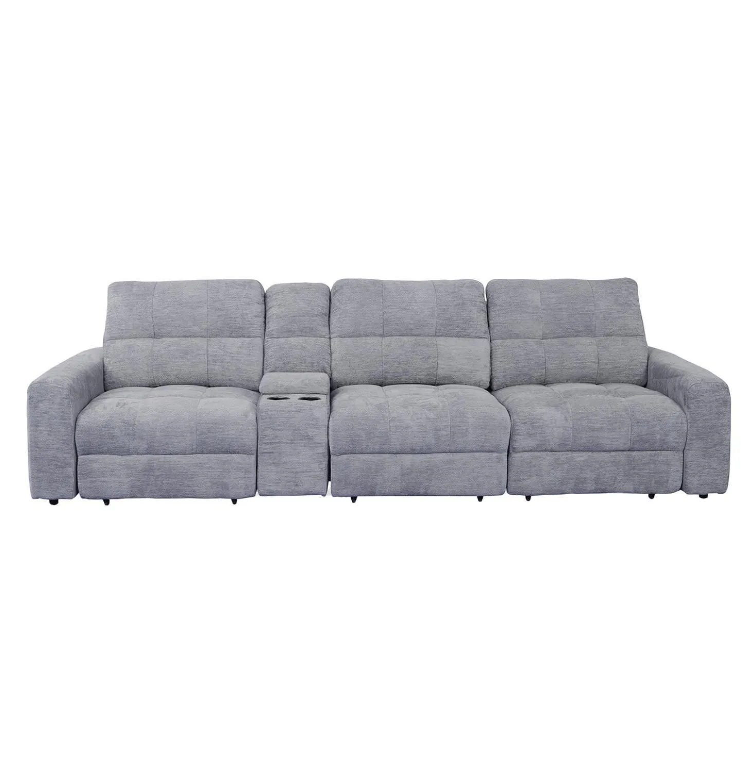 Sofa modulaire électrique inclinable avec 1 siège coulissant et console - 4 mcx