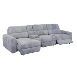 Sofa modulaire électrique inclinable avec 1 siège coulissant et console - 4 mcx