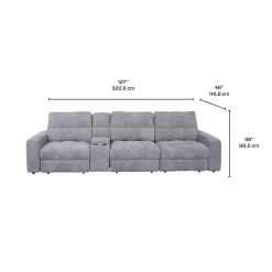 Sofa modulaire électrique inclinable avec 1 siège coulissant et console - 4 mcx