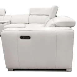 Sofa modulaire électrique inclinable en cuir véritable avec appui-têtes ajustables – 3 mcx