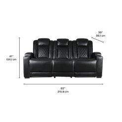 Sofa modulaire électrique inclinable avec dossier rabattable et lumières de lecture - 3 mcx