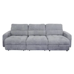 Sofa modulaire électrique avec 2 sièges coulissants et chaise longue à droite avec rangement - 3 mcx