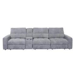 Sofa modulaire électrique avec 2 sièges coulissants et console - 4 mcx