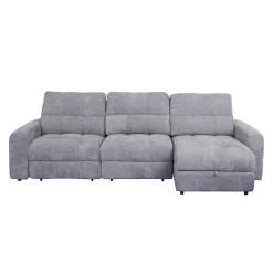 Sofa modulaire électrique inclinable avec 1 siège coulissant et chaise longue - 3 mcx