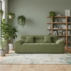 Sofa roulé et compressé dans une boite