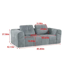 Sofa roulé et compressé dans une boite