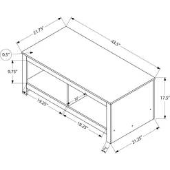 Table à café rectangulaire avec rangement 44
