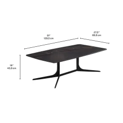 Table à café rectangulaire en pierre sintérisée