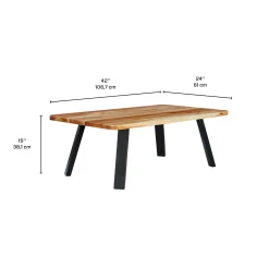 Table à café rectangulaire en bois massif