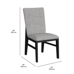 Table à manger avec plateau effet marbre blanc et 4 chaises - tissu gris