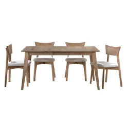 Table à manger rectangulaire extensible (54" à 70") avec 4 chaises - gris