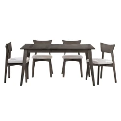 Table à manger rectangulaire extensible (48" à 60") avec 4 chaises - ardoise