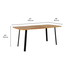 Table à manger rectangulaire en bois massif - 67